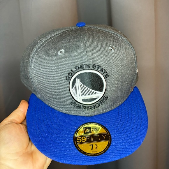 Golden State Warriors New Era Two-Tone 59FIFTY Low Profile Fitted Hat NWT 7 3/4 - Picture 1 of 5